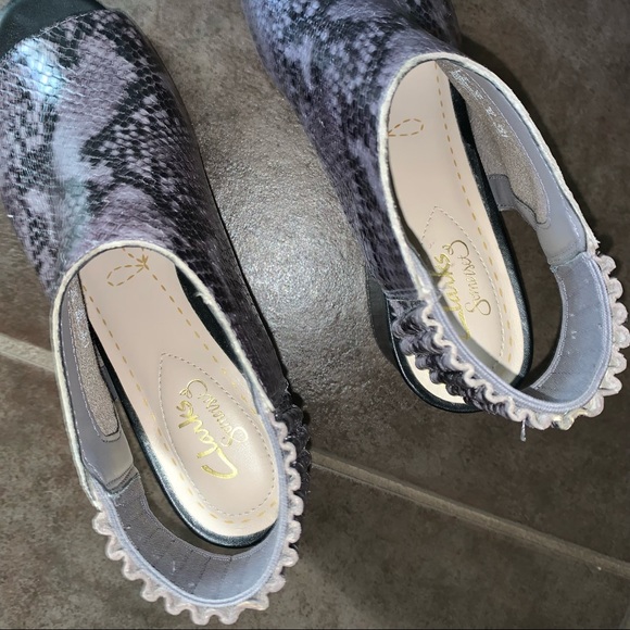 Clarks Barley Charm Snakeskin Print Sandals Size 6.5 - Picture 4 of 11
